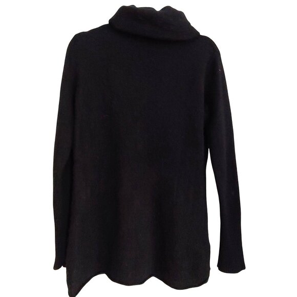 Athleta100% Cashmere Black Turtleneck Ribbed cuffs Soft Cozy S - Picture 2 of 11
